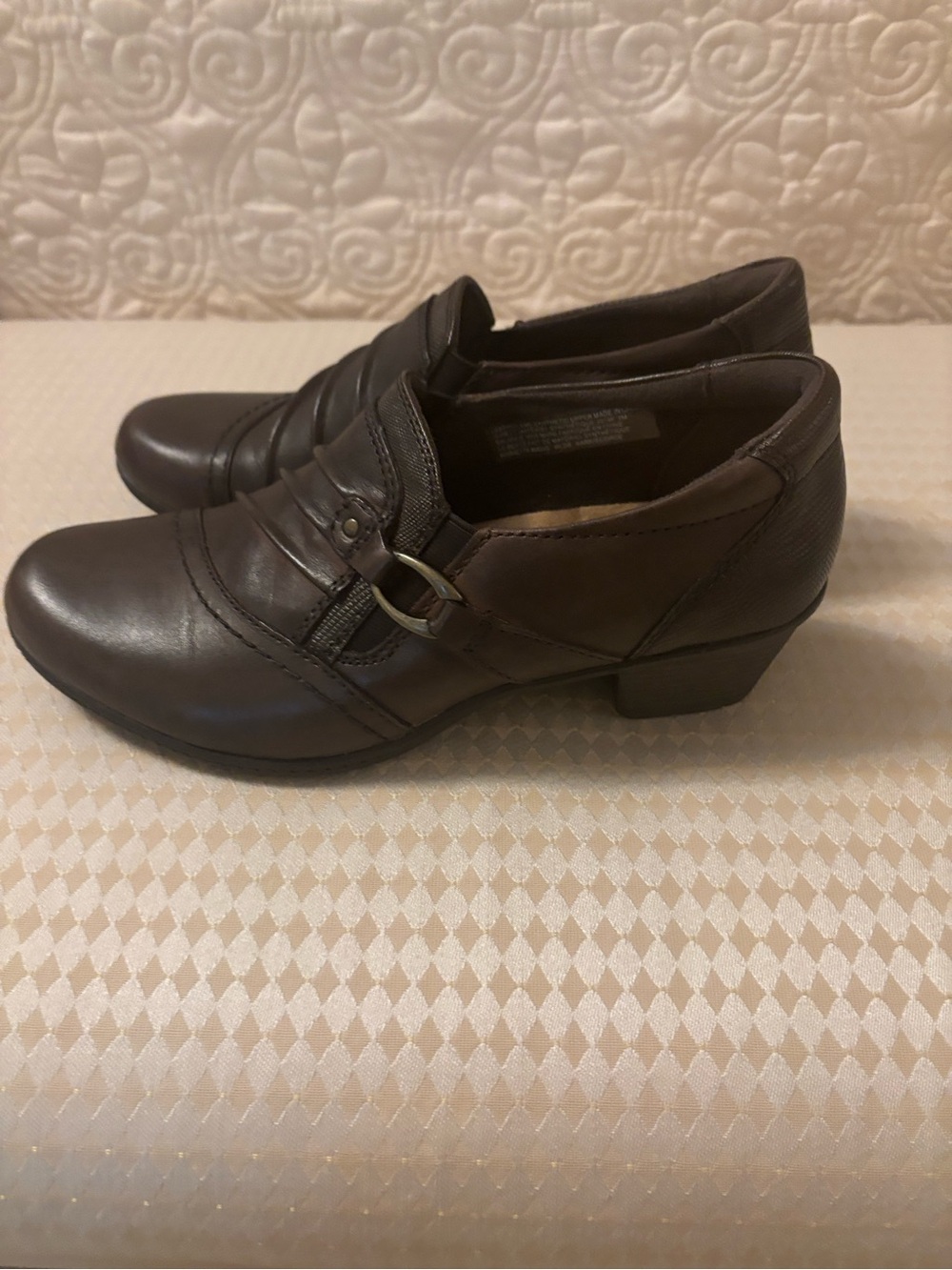Earth Women's Dark Brown Leather Slip-On Loafers with Buckle